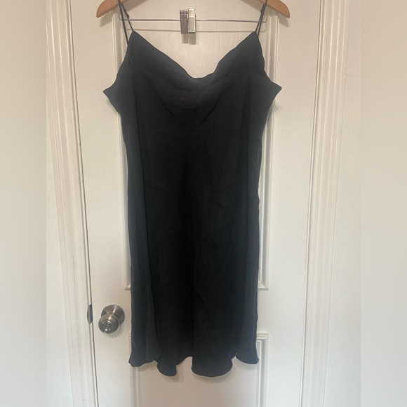 NWT J. Crew black slinky cupro viscose Y2K slip dress size 18 - Picture 8 of 10